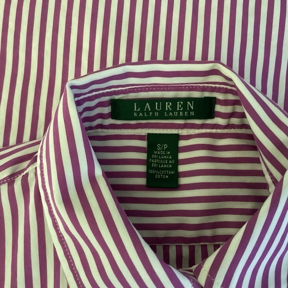 Lauren Ralph Lauren Women’s Striped Long Sleeve Button Up Blouse.  Size S/P - Picture 3 of 3